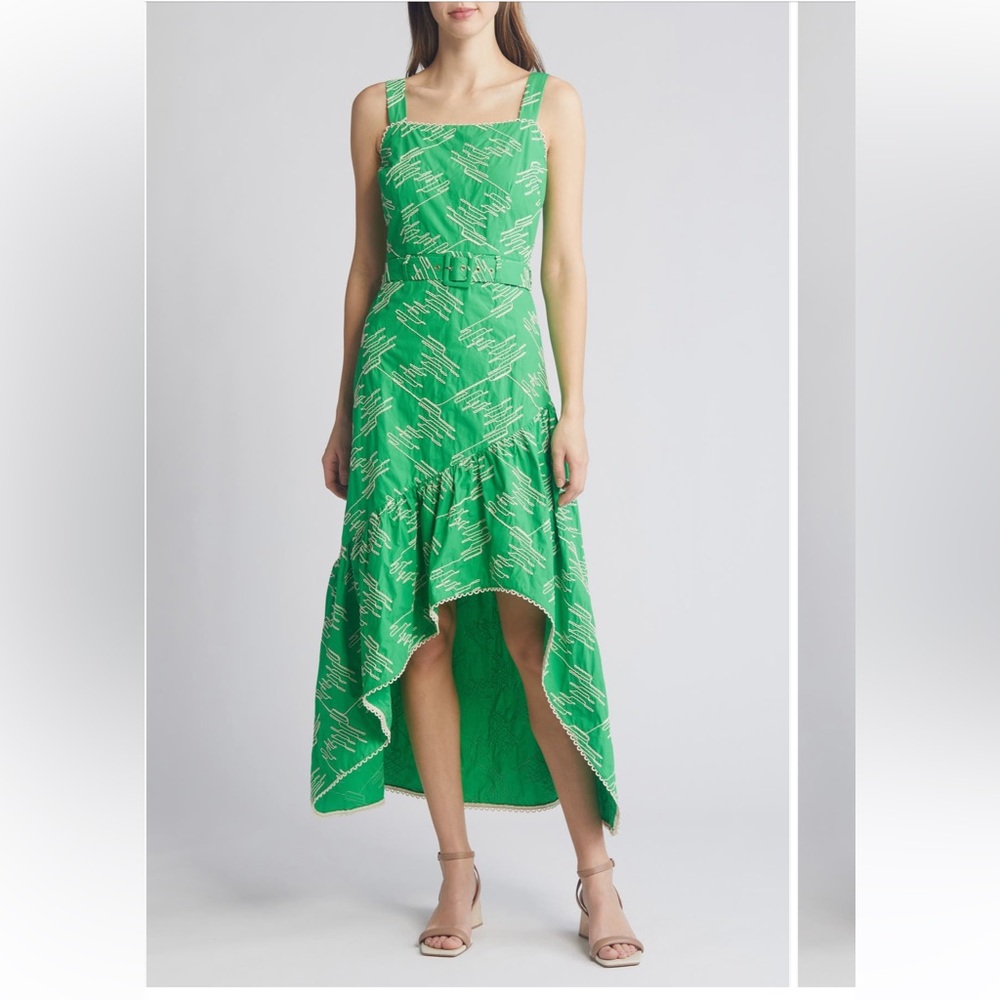 CIEBON Simala Belted High Low Dress Large‎ NWT